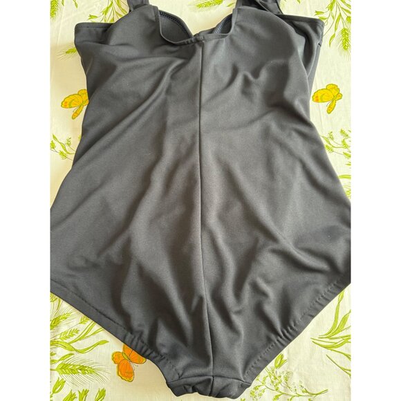 Maxine Of Hollywood Ruched One-Piece Swimsuit With Wide Straps Size 20WT - Picture 6 of 9